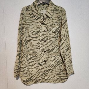 Anthropologie Marrakech Linen Expeditionist Anorak Jacket Womens Medium